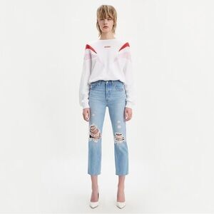 Levi's Premium - 501 Original cropped ripped jeans